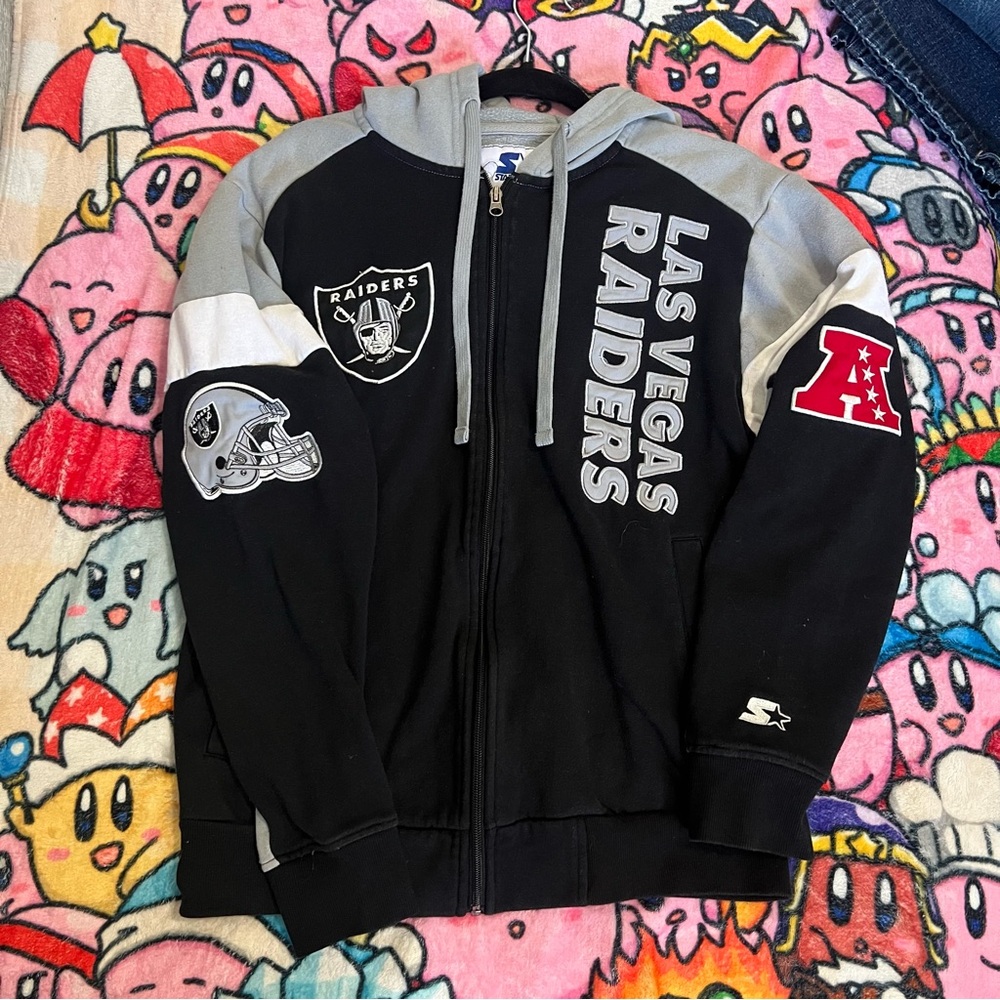Las Vegas Raiders zip up Hoodie - Black and Gray